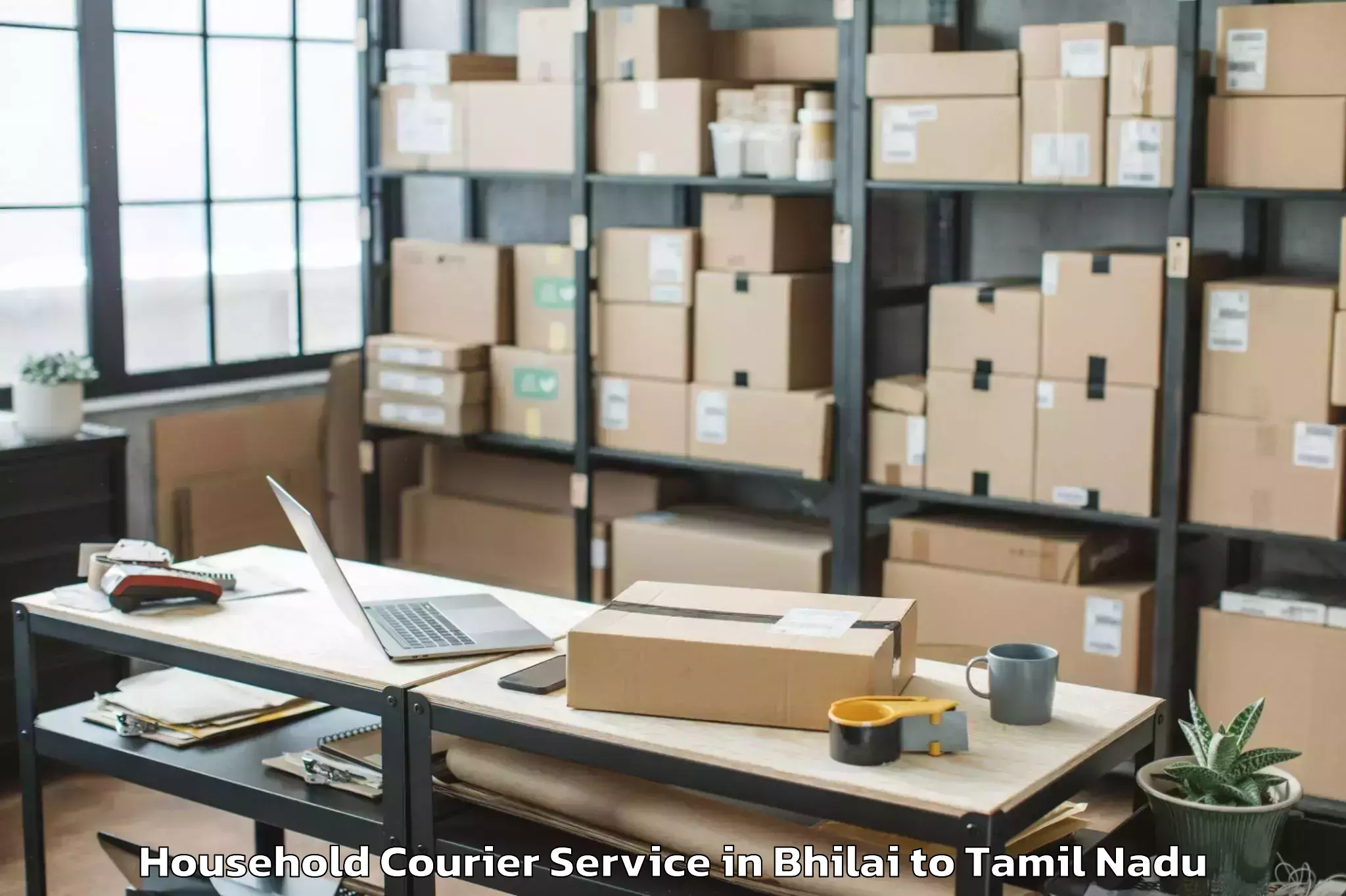 Trusted Bhilai to Manachanallur Household Courier